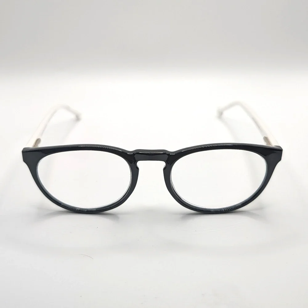 Jonathan Adler (+1.50) JA803 Black White Round Eyeglasses Frames 51-19-135